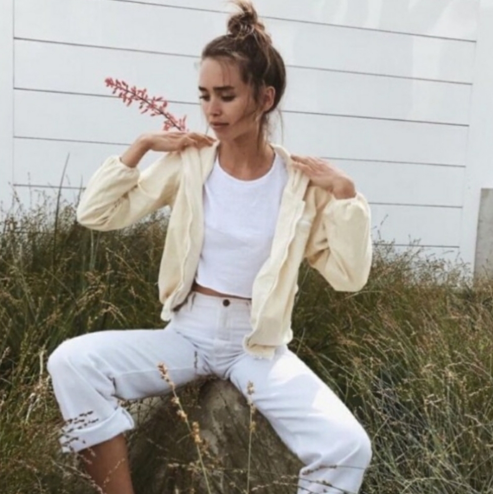 Brandy Melville Yellow Krissy Windbreaker Jacket - Picture 2 of 14
